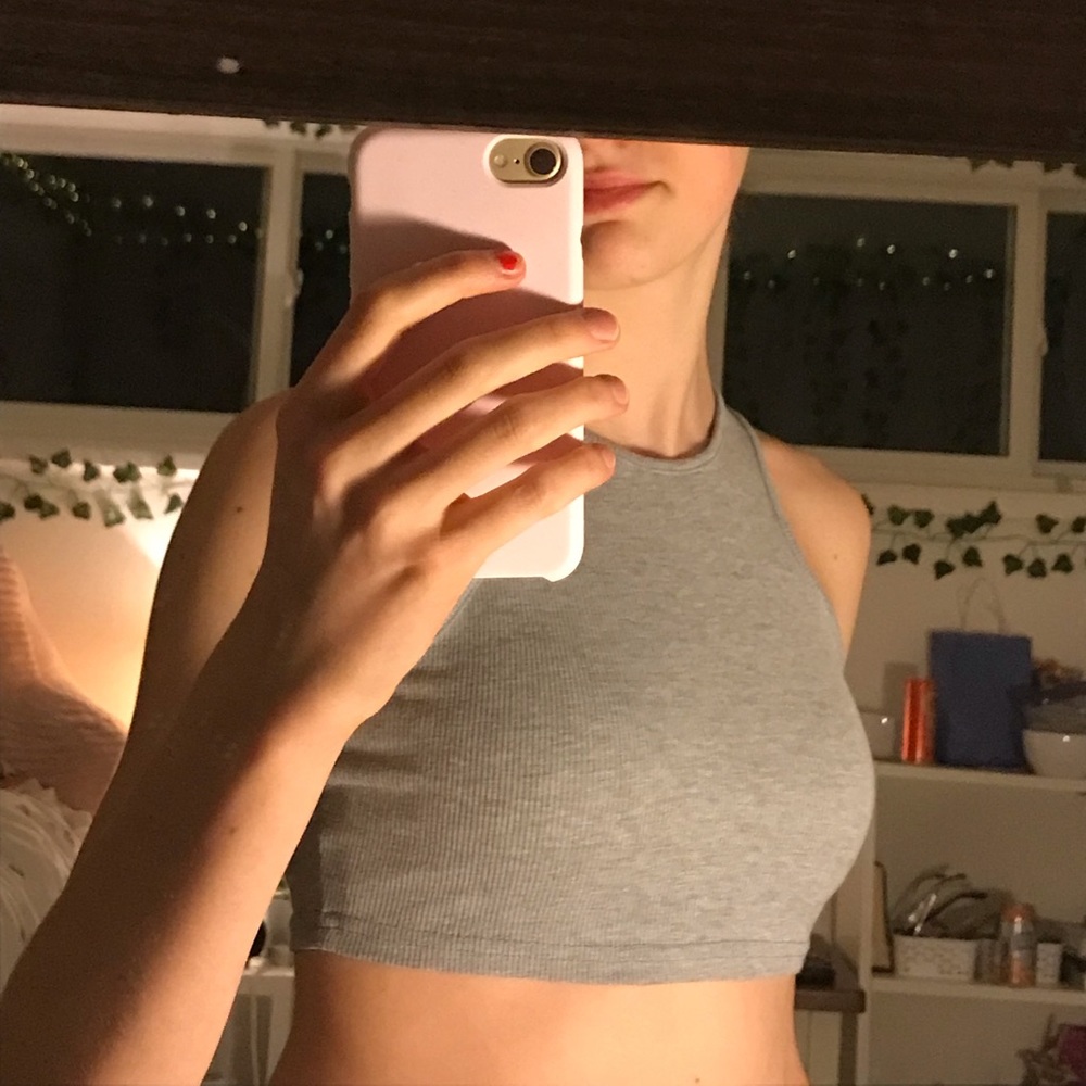 gray cropped top from SHEIN